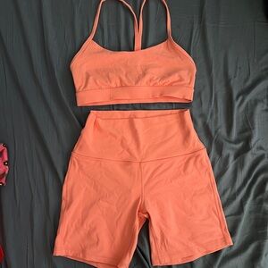 LULULEMON WORKOUT SET ORANGE SIZE 6